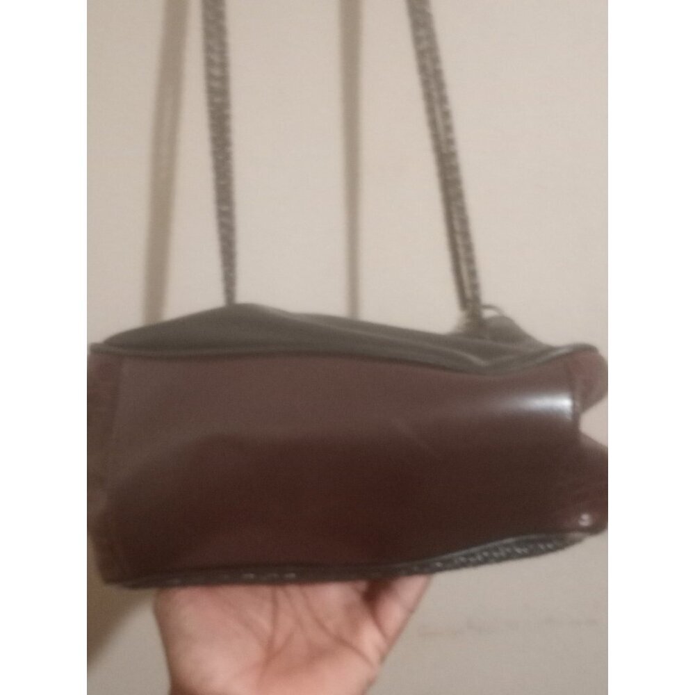Vintage Brighton Black Brown Leather Woven Croc Medium M Crossbody Shouldbag - Picture 8 of 12